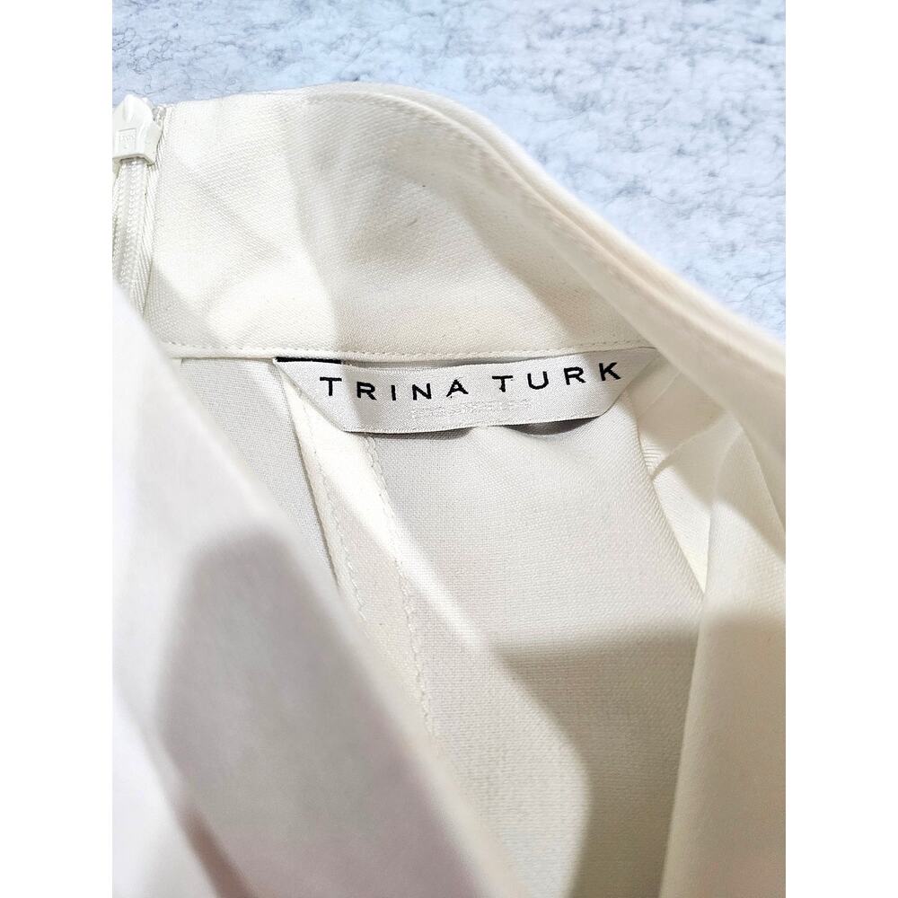 Trina Turk Top, Jewel Embellished Neckline, Split Hem, Sleeveless, Womens Sz M - Picture 4 of 8